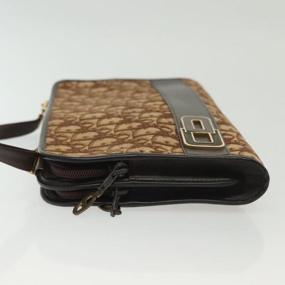 DIOR Trotter Canvas Shoulder Bag Brown Gold - Picture 5 of 13